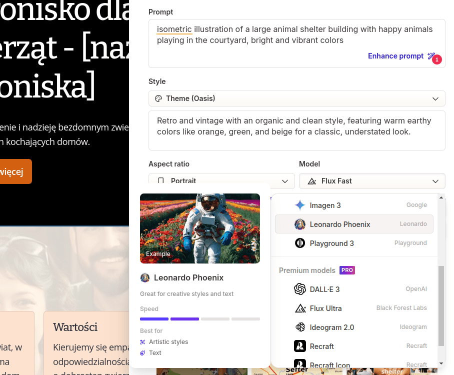 Nowy model Phoenix od LeonardoAi dostępny dla wszystkich użytkowników